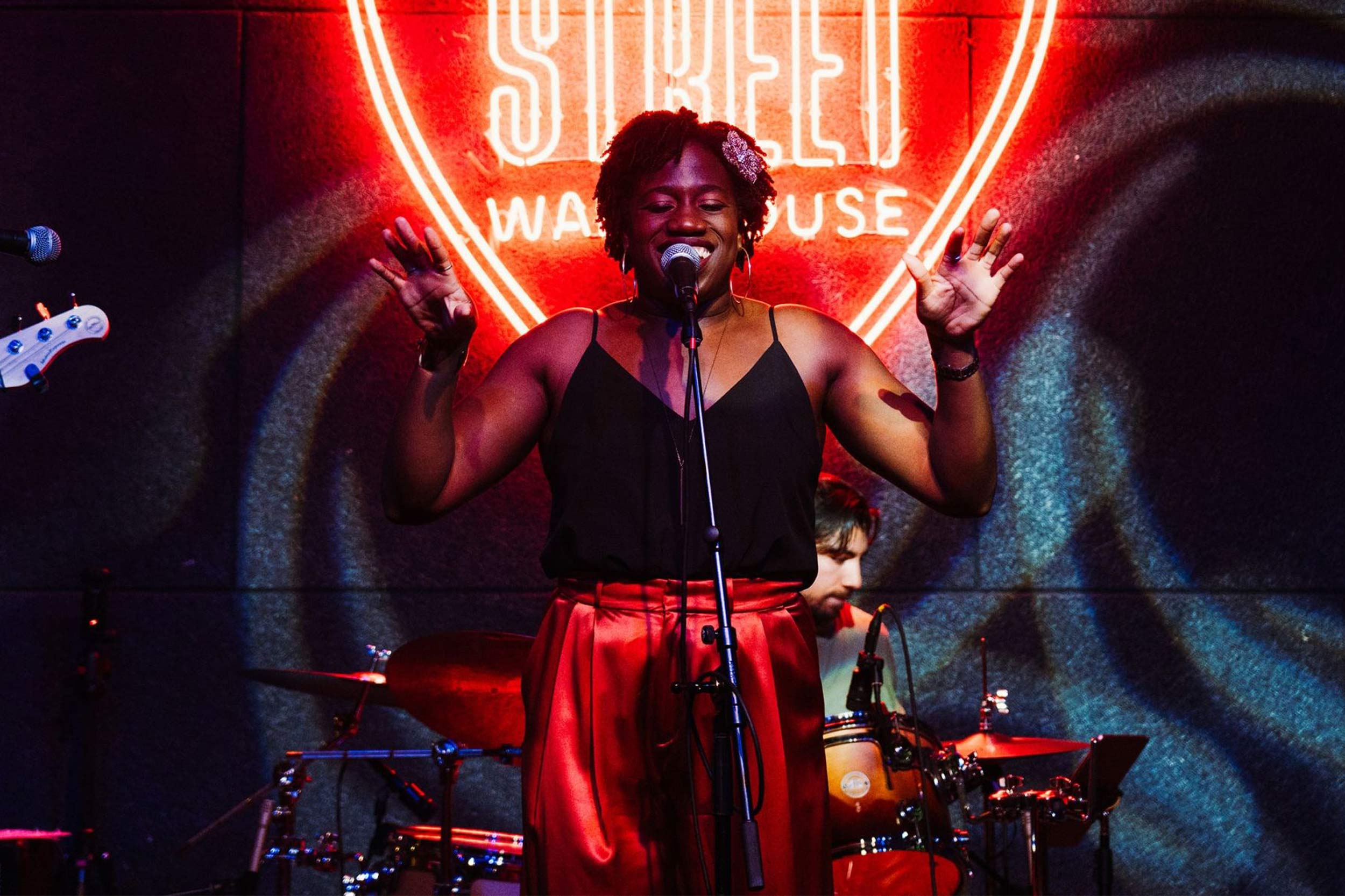 Kemi Adegoroye performing at Street Warehouse