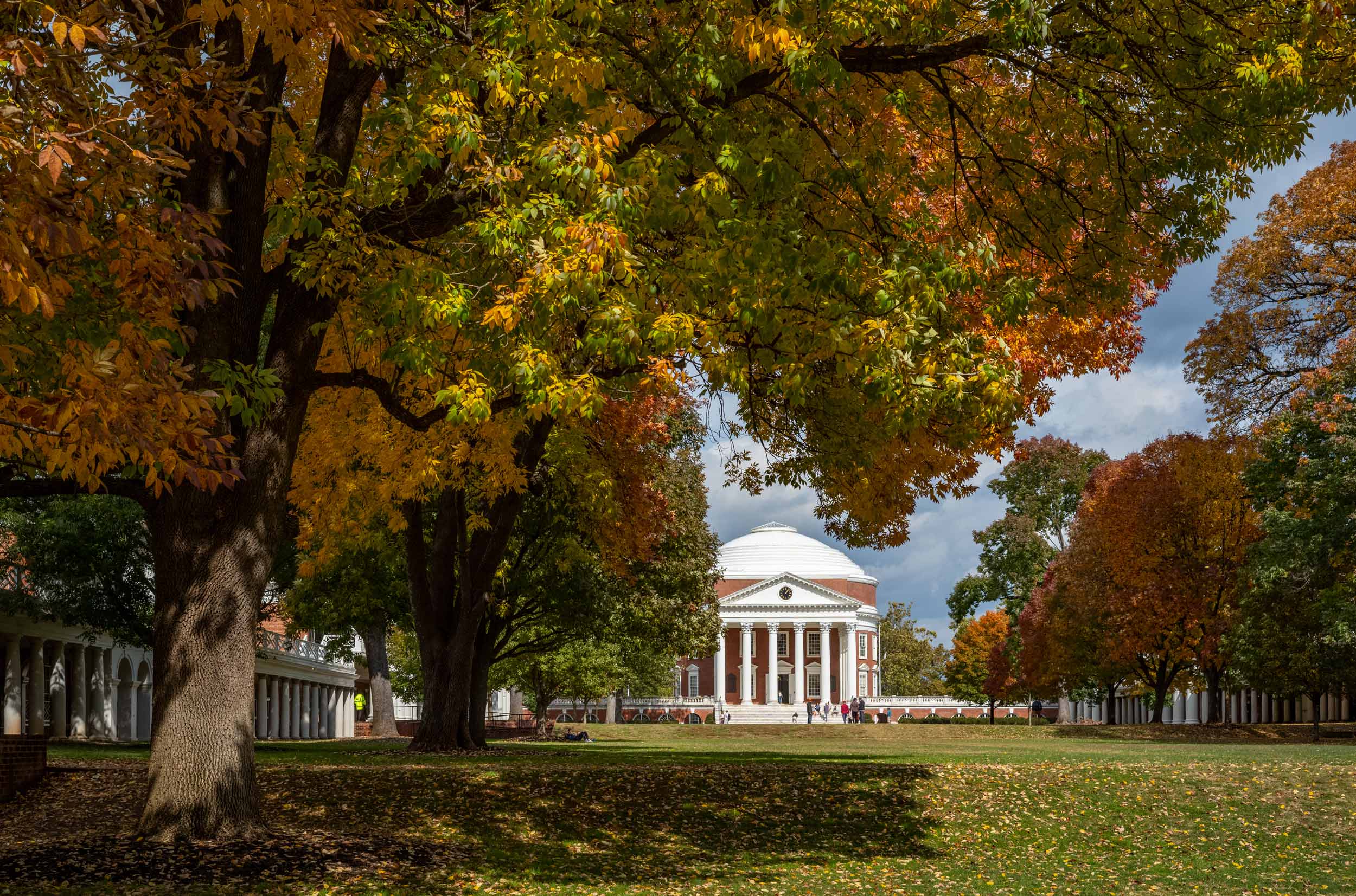 The Rotunda framed by fall foliage