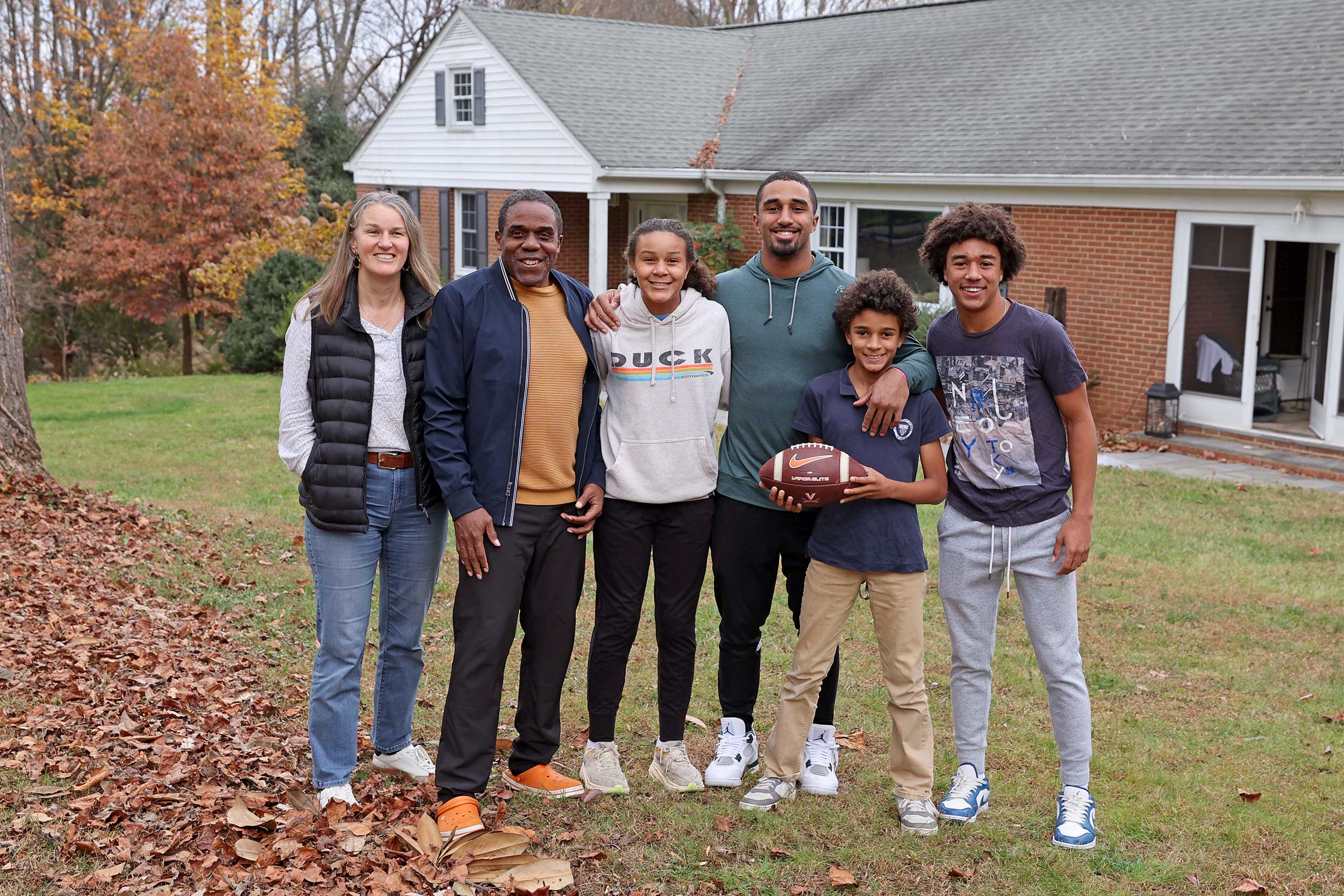 UVA standout football player Jonas Sanker with his family