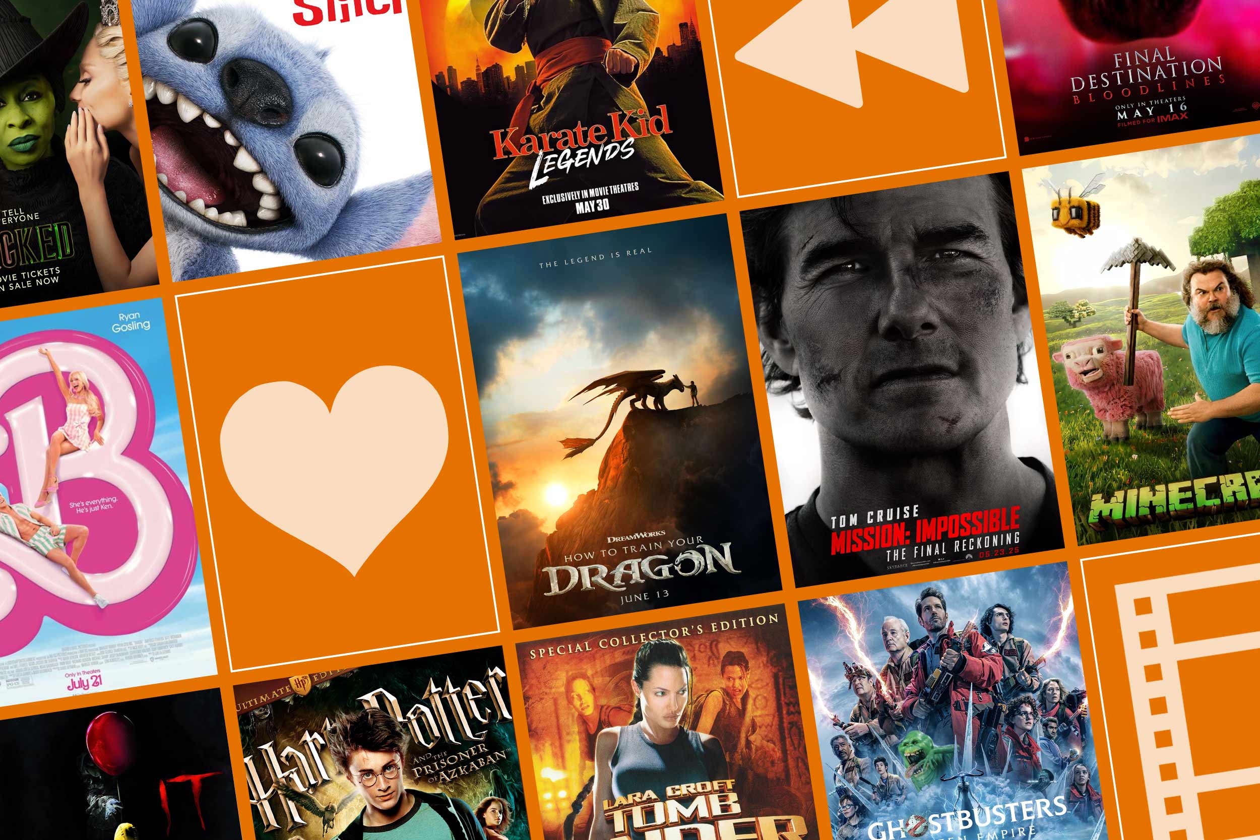 a collage of several movie posters and film icons