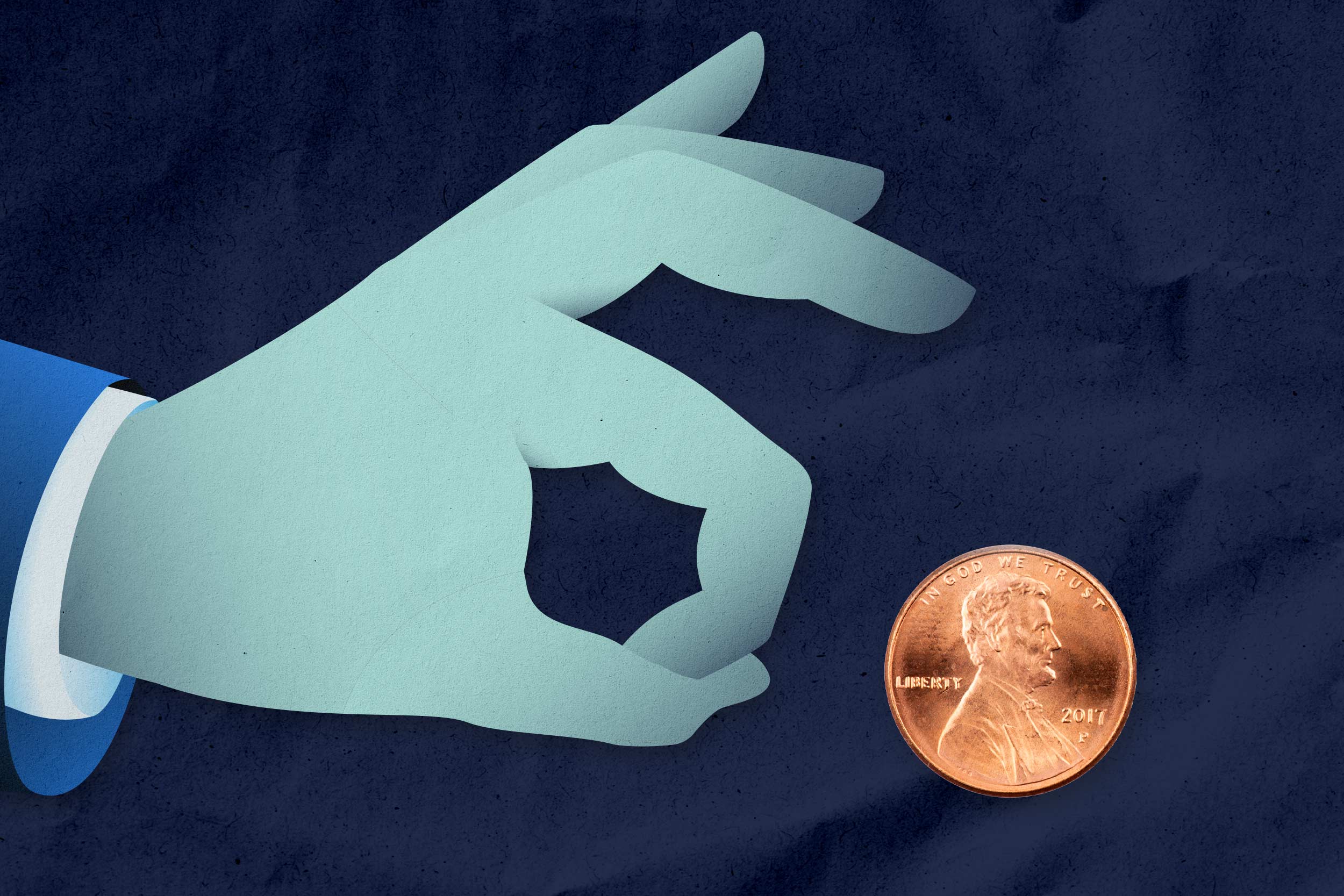 Illustration of a hand flicking a penny away