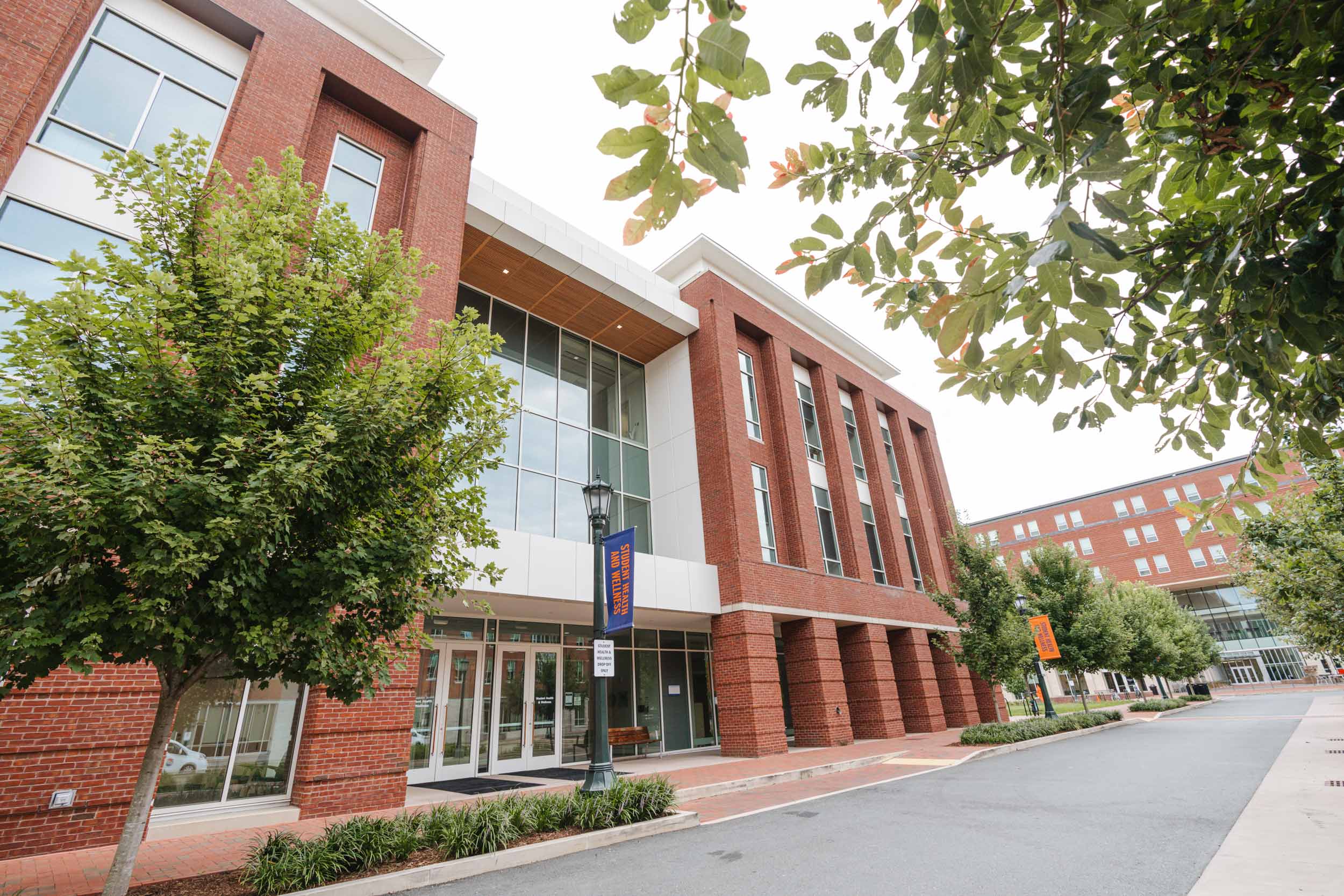 entrance to the Student Health and Wellness building at UVA
