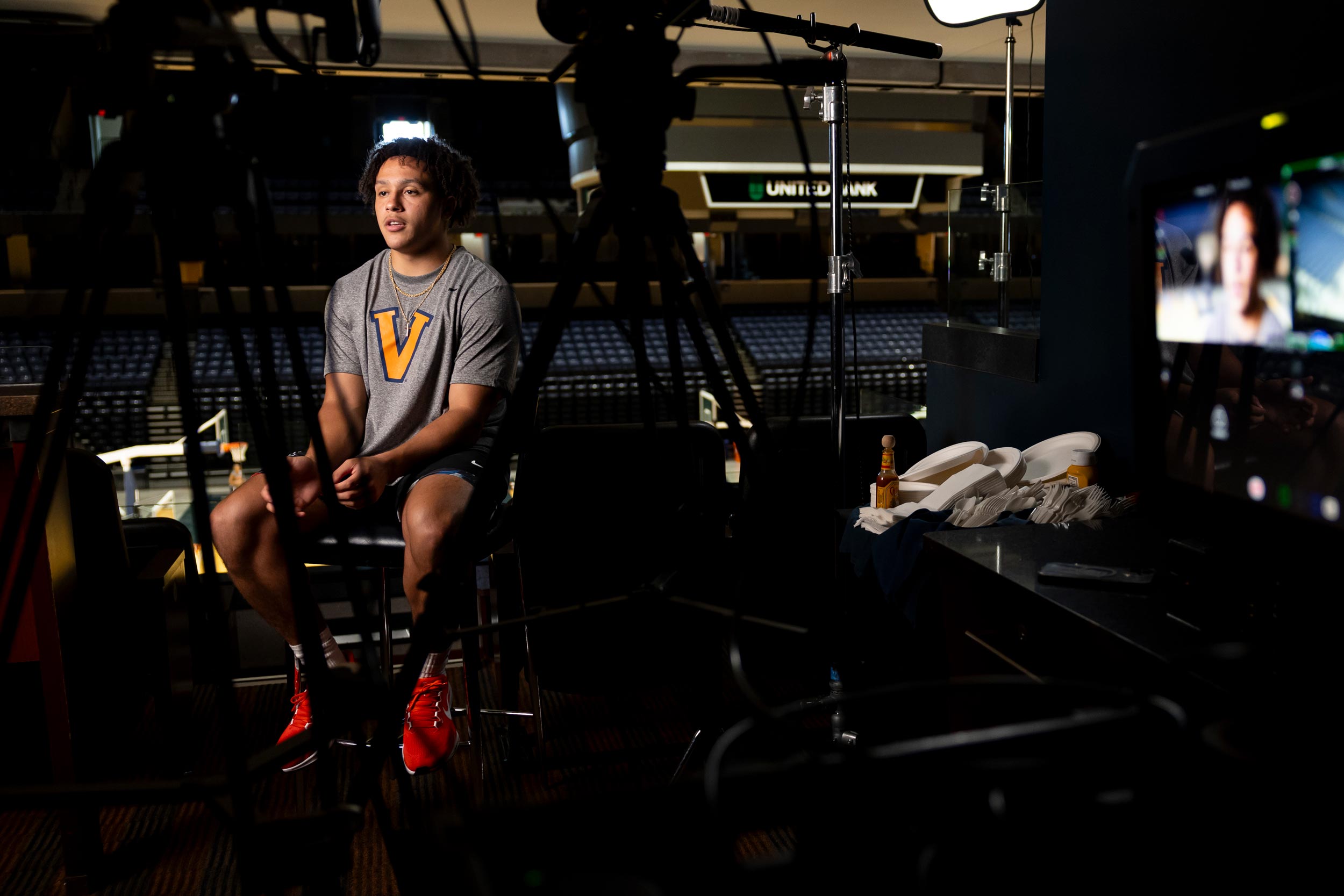 Chance Mallory sitting in a studio on camera