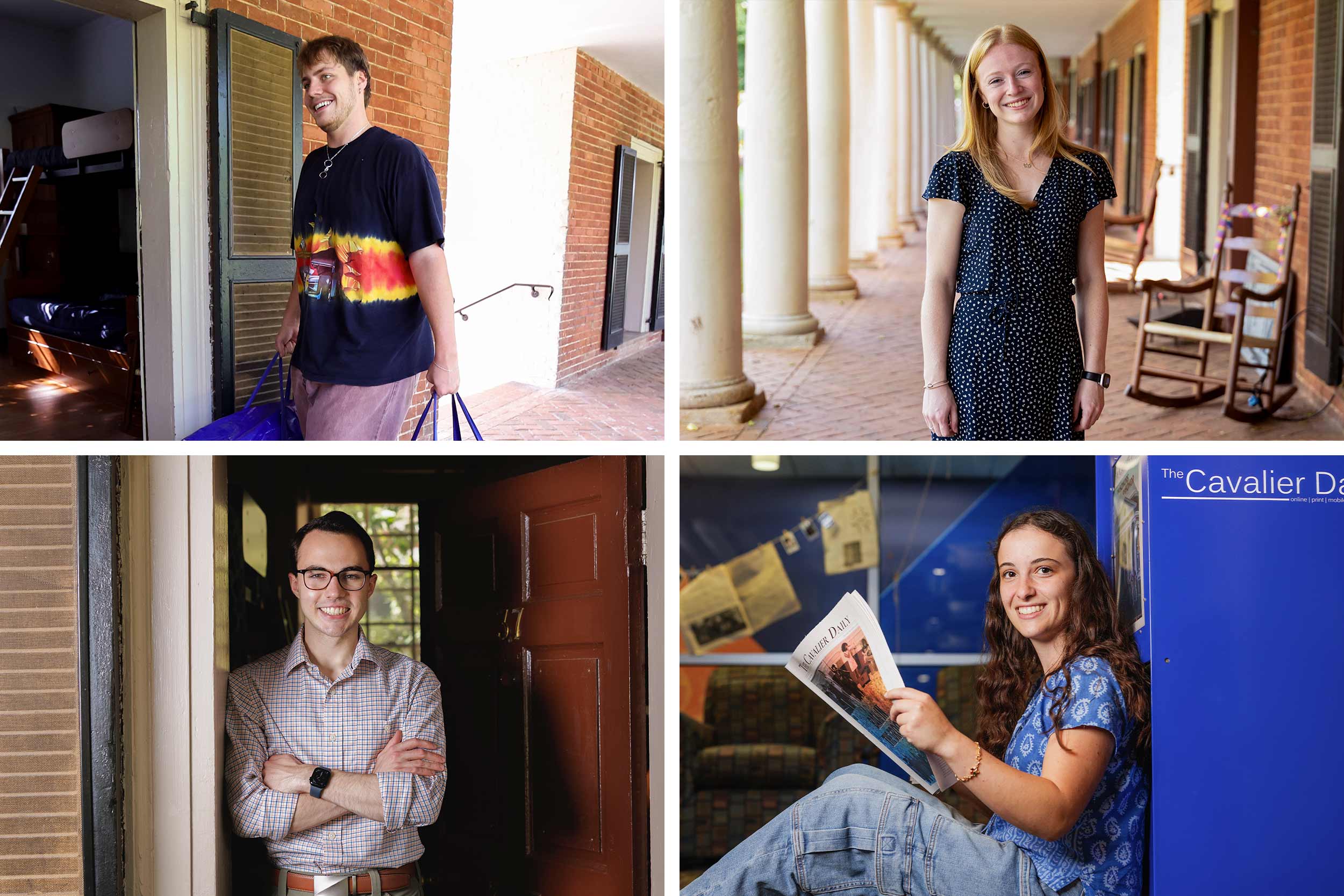 four UVA student leaders Clay Dickerson, Allison McVey, Naima Sawaya and Thomas Ackelson