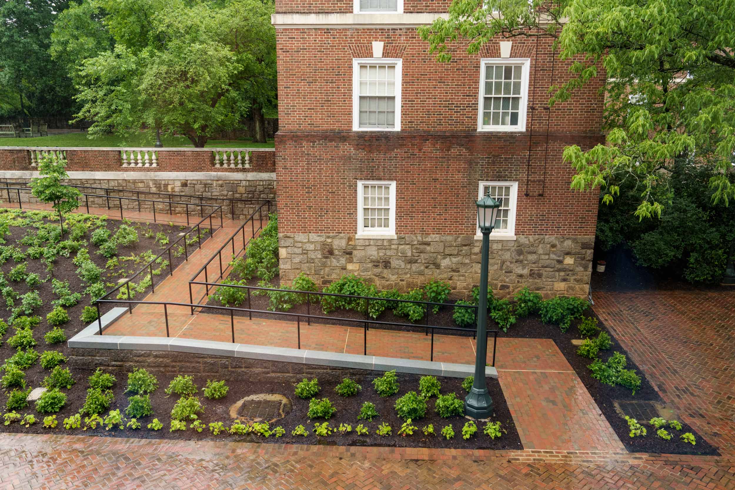 Arial view of the Central Grounds access ramp