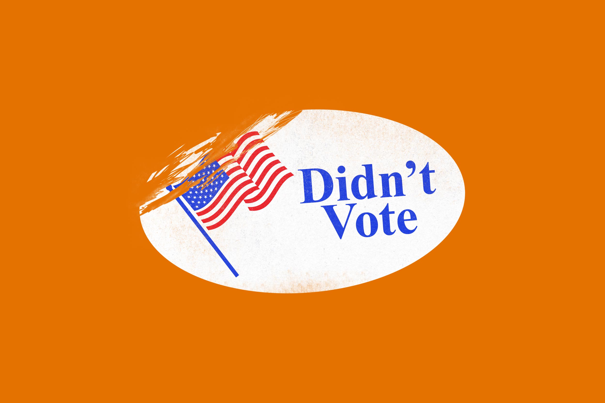 Illustration of a sticker that says “Didn't Vote”
