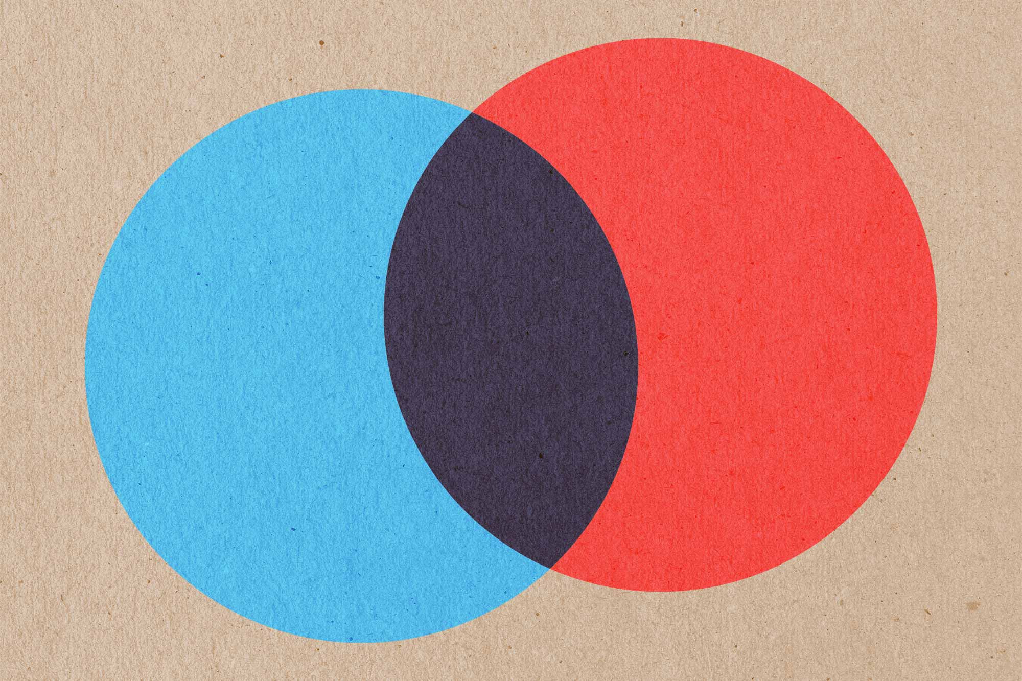 Two circles partially overlapping