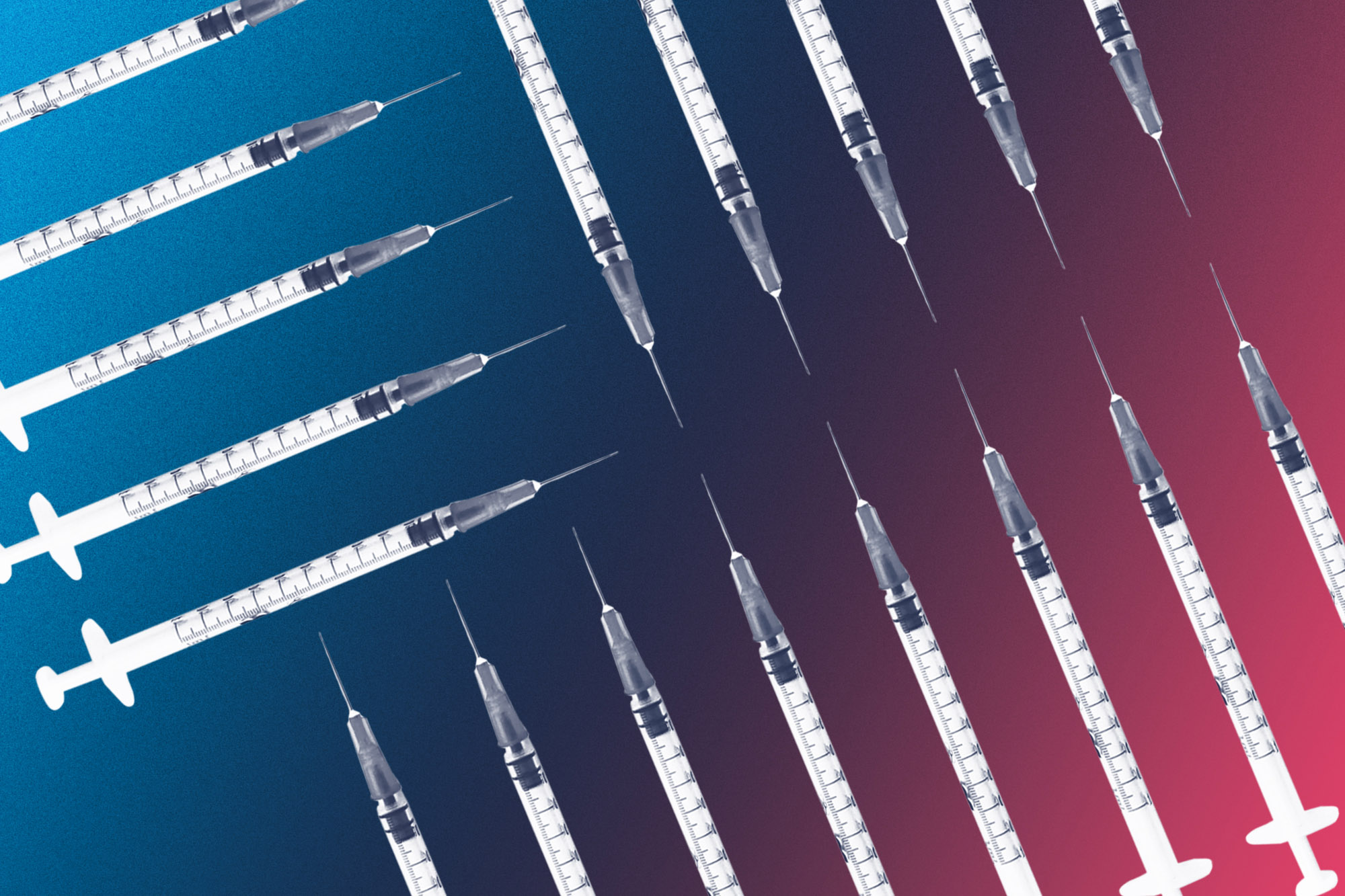 Illustration with 18 syringes