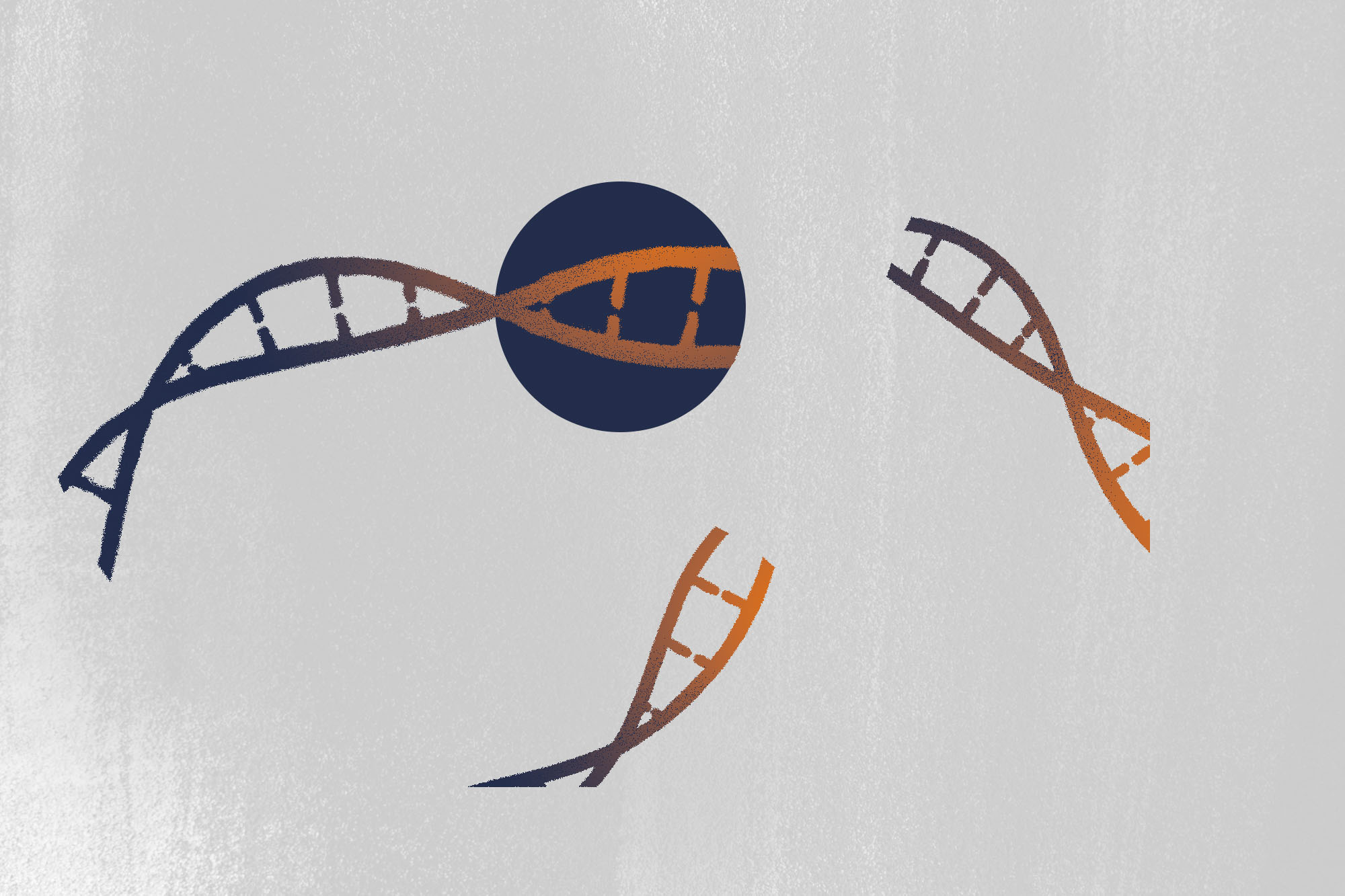 illustration of broken DNA helixes