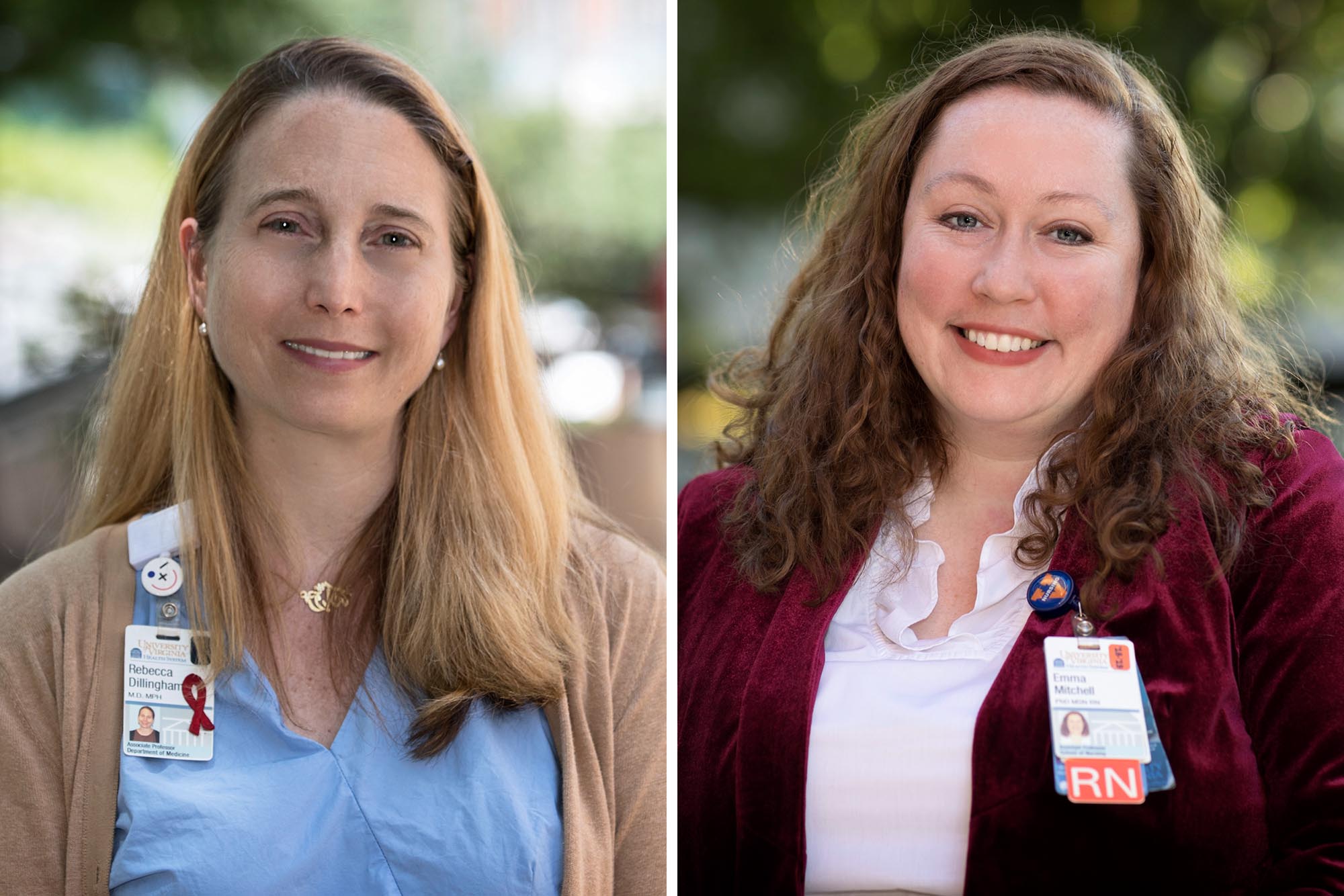 Headshots: Dr. Rebecca Dillingham, left,  Emma Mitchell, right