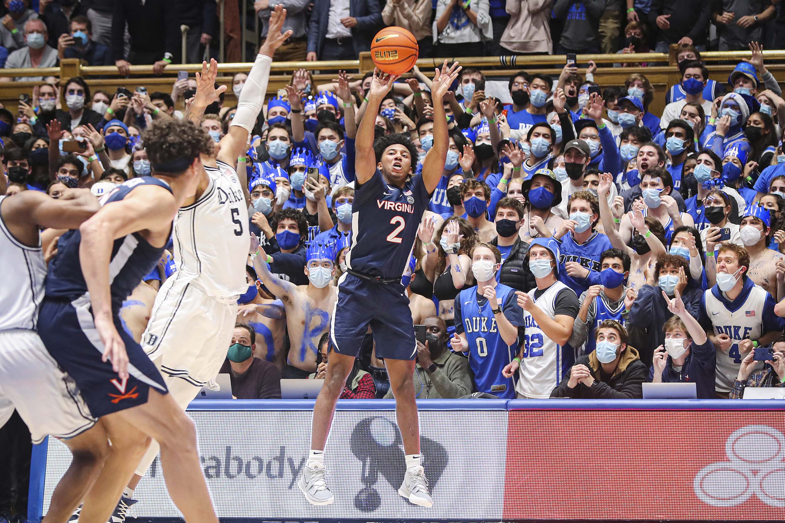 Reece Beekman shooting a 3-pointer with 1.1 seconds on the clock