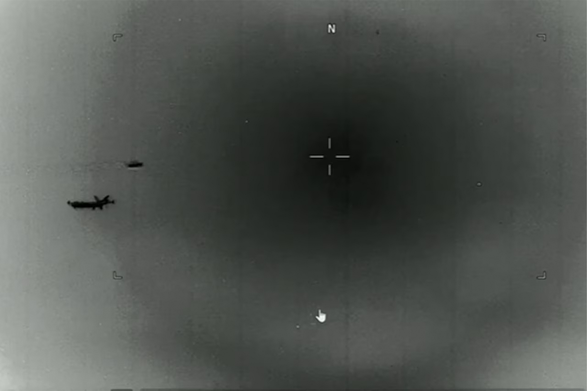 Black and white image of UFO