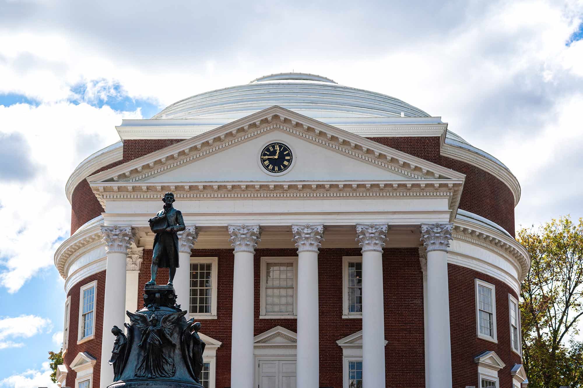 The Thomas Jefferson statue outside of the Rotunda