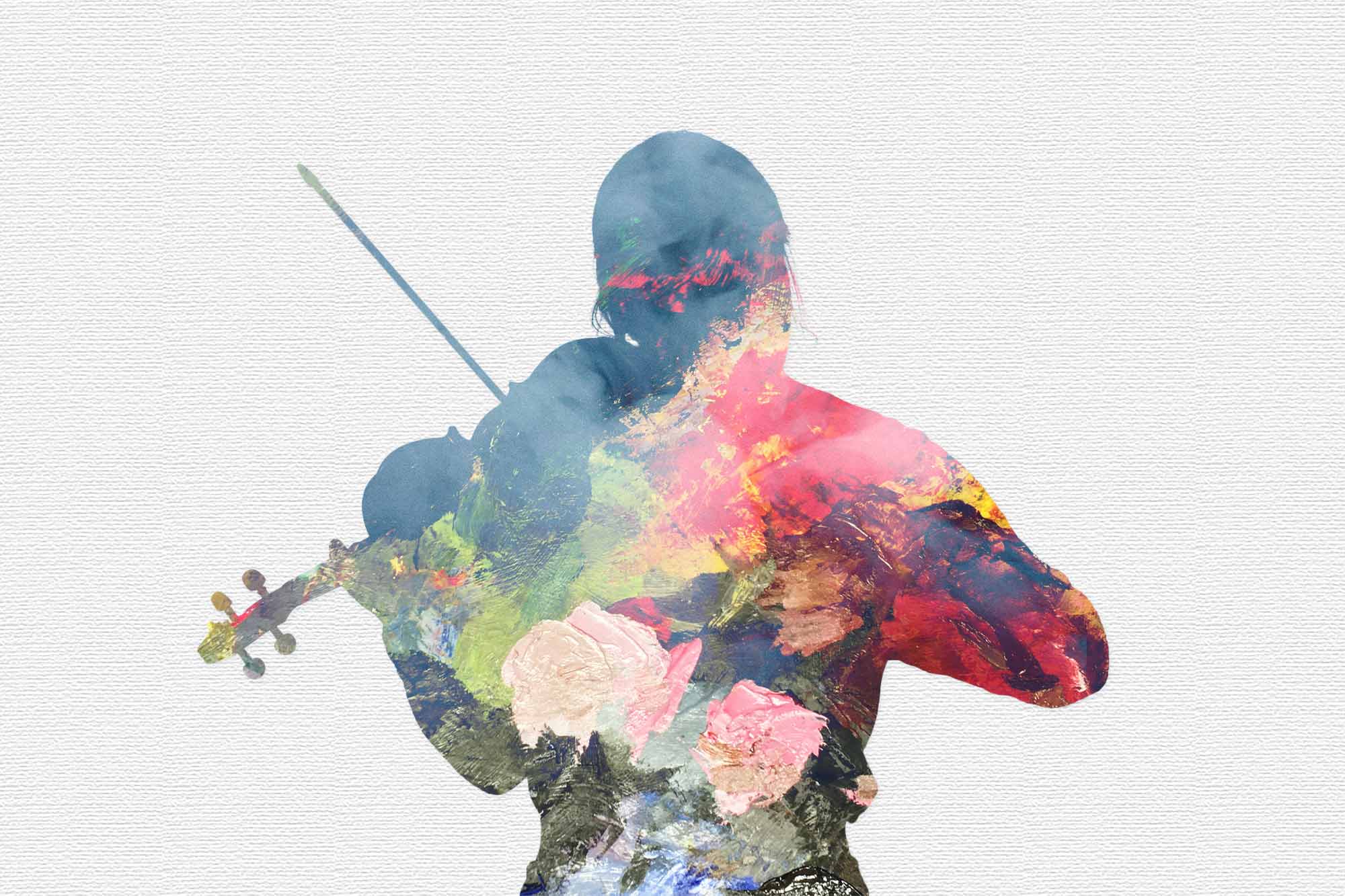 illustration of a person playing the violin 