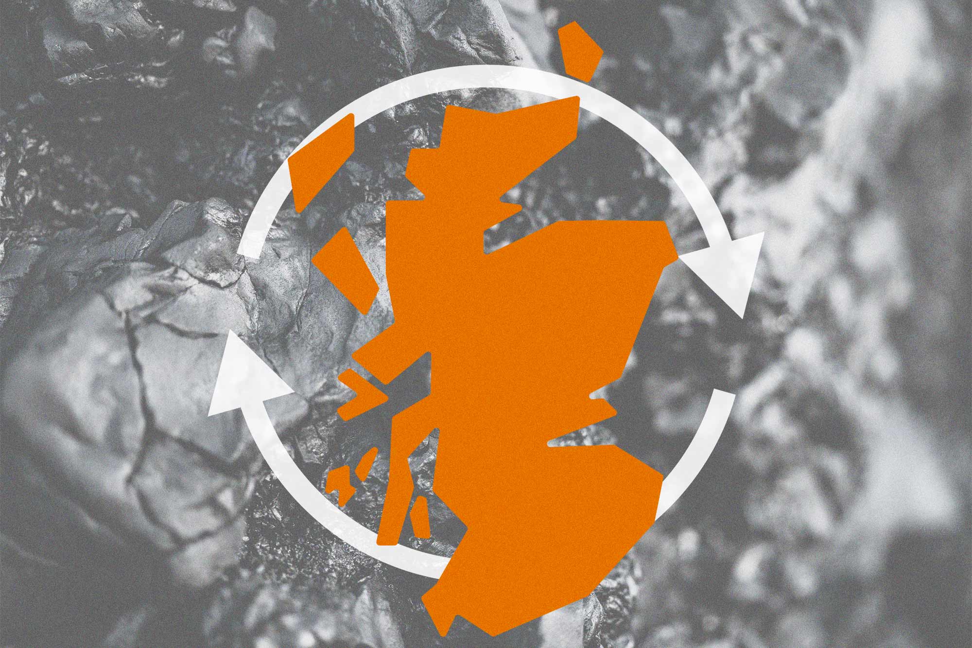 The outline of Scotland superimposed on a circle of arrows pointing clockwise