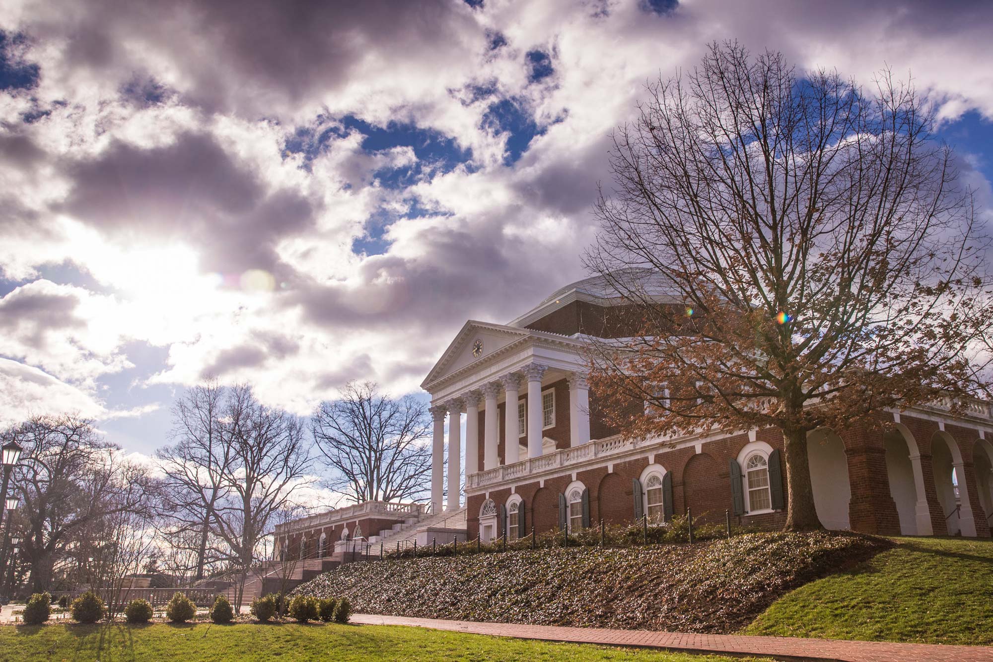 The Rotunda on the Ground of the University of Virginia on a sunny, spring day
