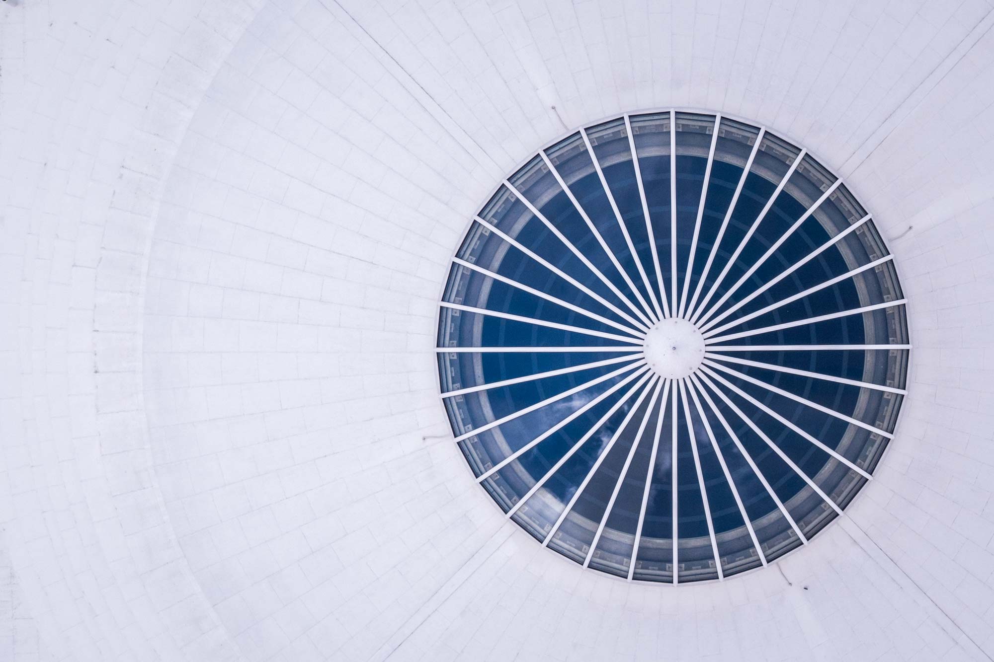 Aerial view of the UVA Rotunda's oculus