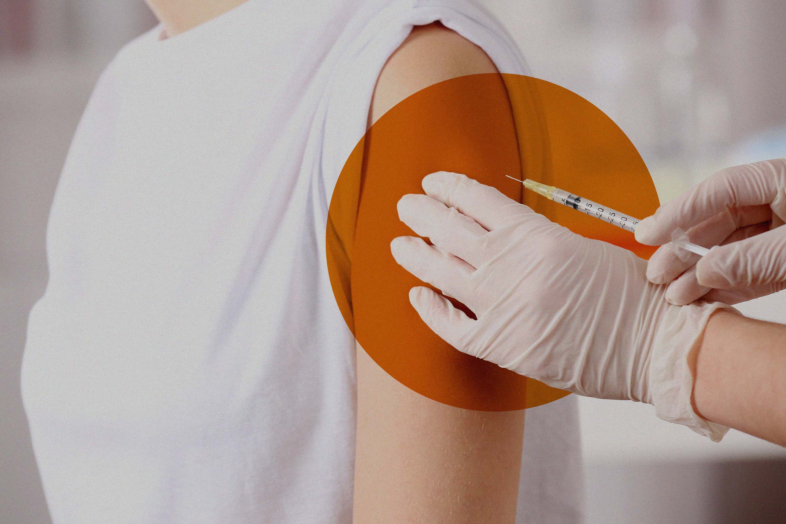 Patient receiving and injection in their arm