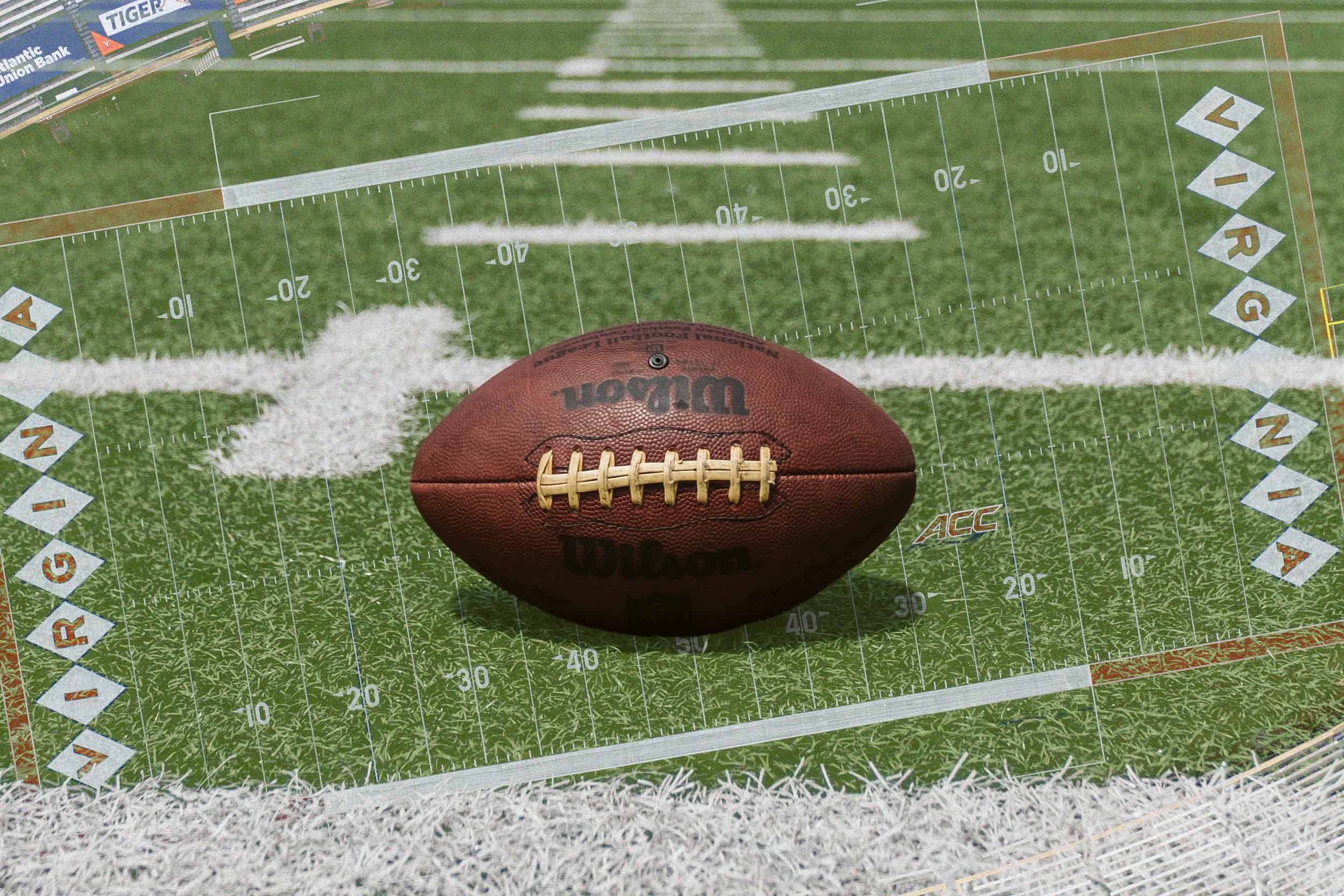 A football in a football field