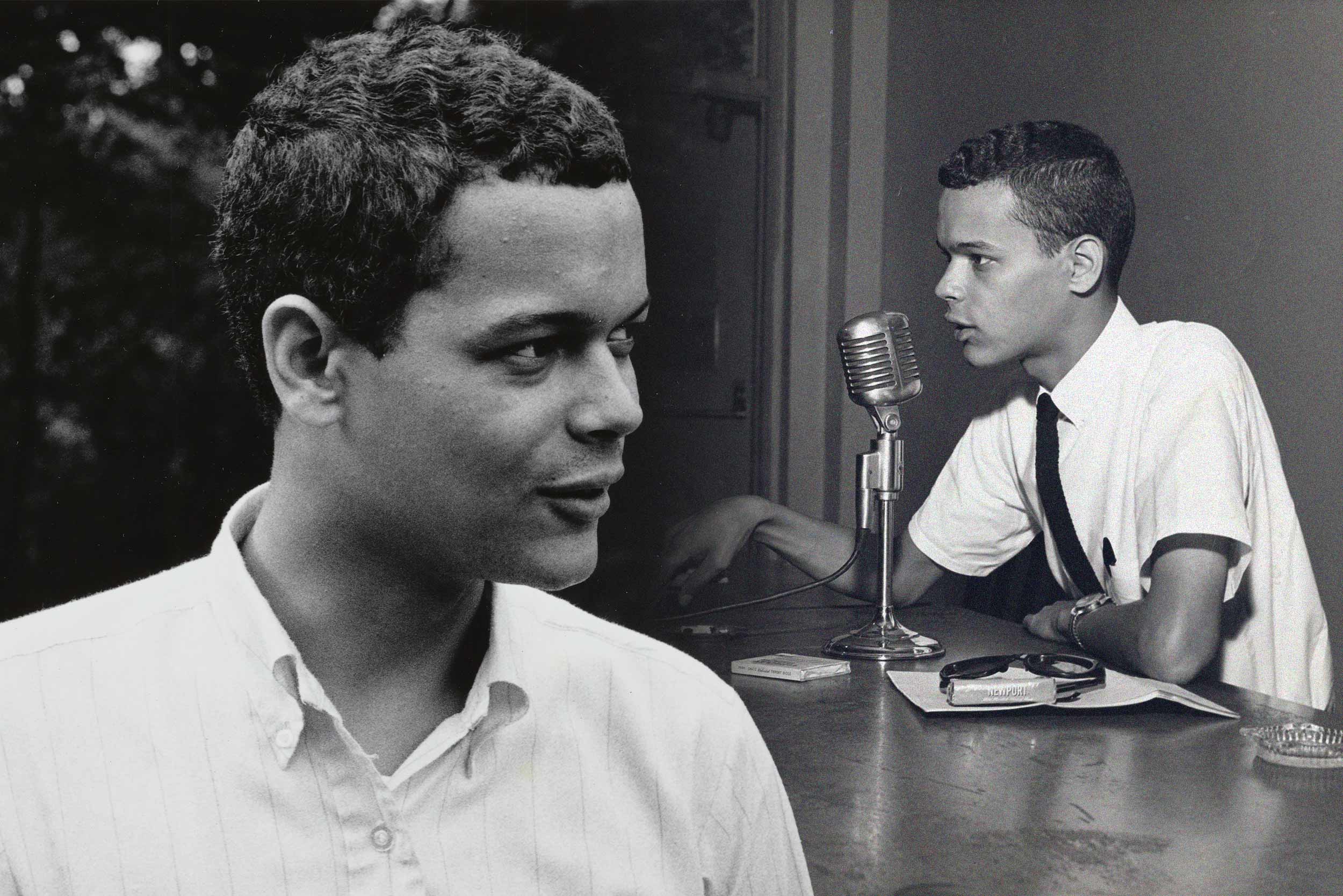 Collage of photos of Julian Bond as a student activist