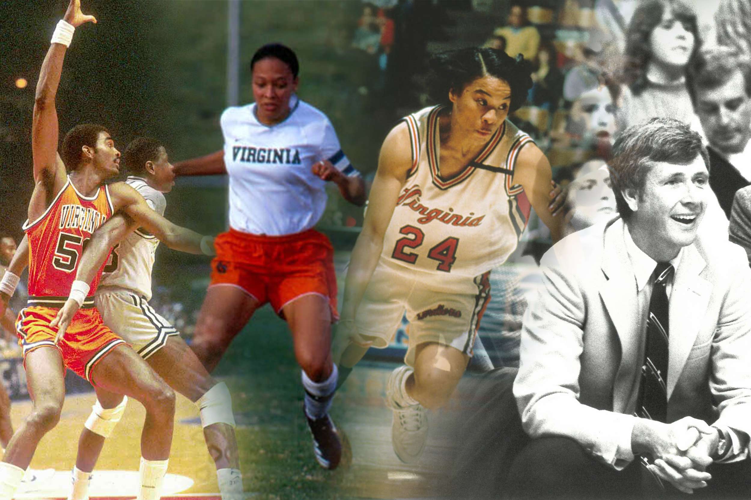 Blended collage of  UVA Athletes selected by ChatGPT