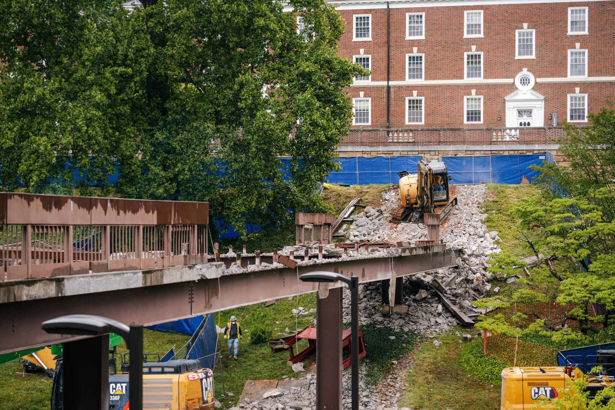 Portrait of the Emmet Street Bridge Demolition.