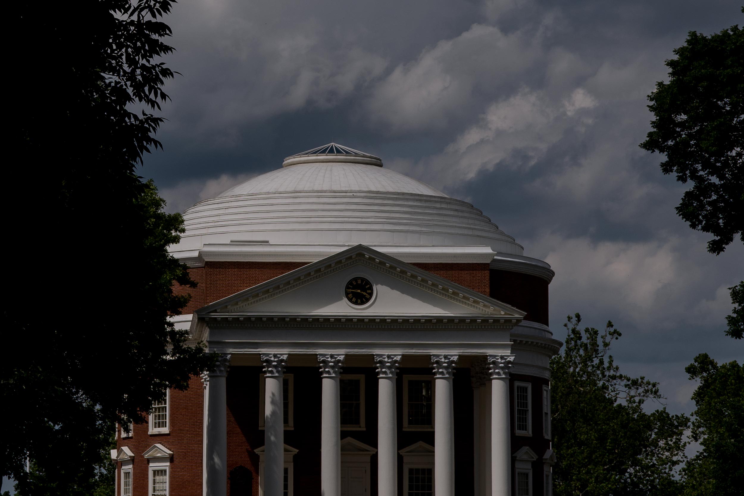 The Rotunda with storm clouds behind it
