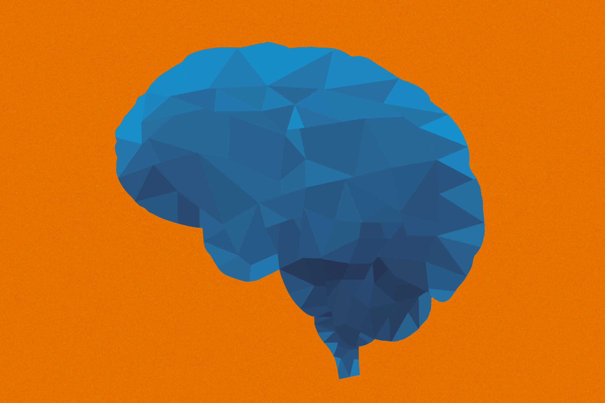 Illustration of a brain on an orange background