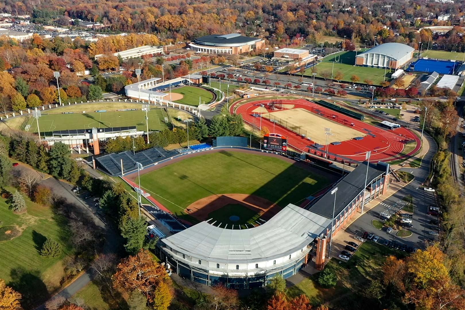 Aerial shot of UVA Athletics Grounds