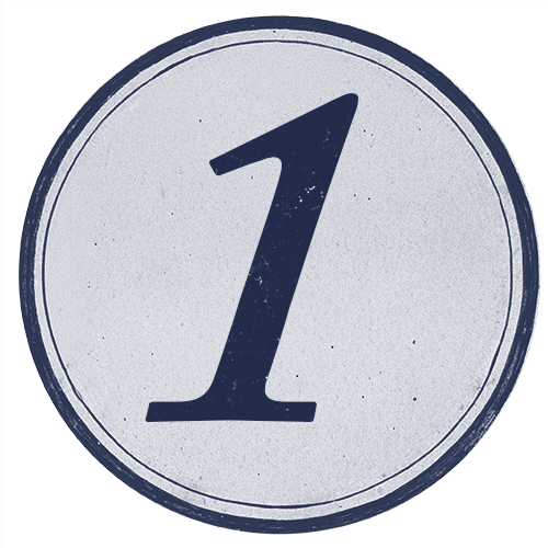 Circular icon displaying the number one.