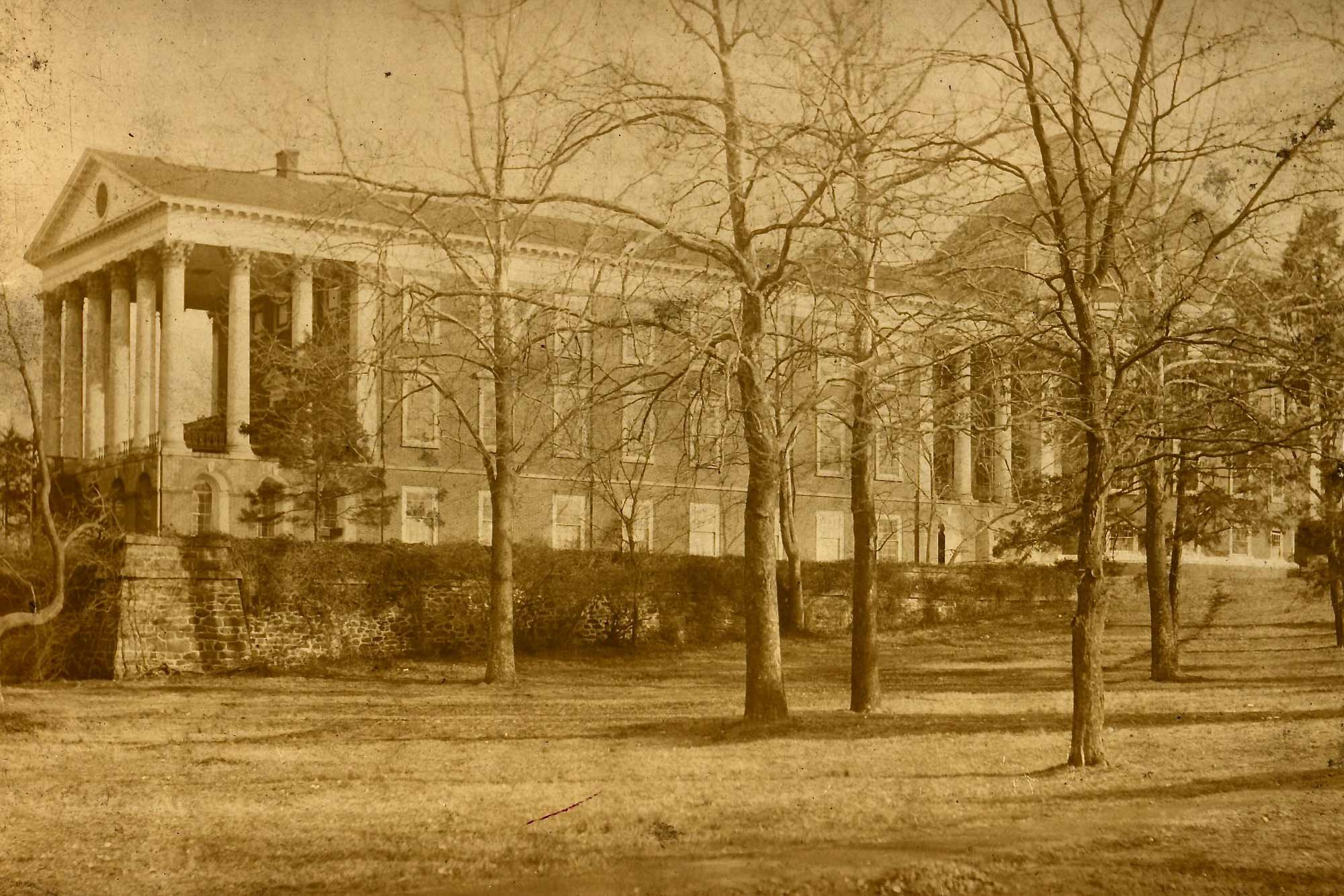 Old portrait of the Annex held classroom space, laboratories, offices and performance space for the maturing University.