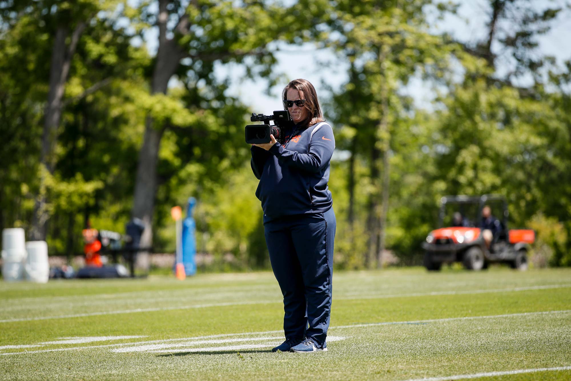 Dunnagan holding a video camera