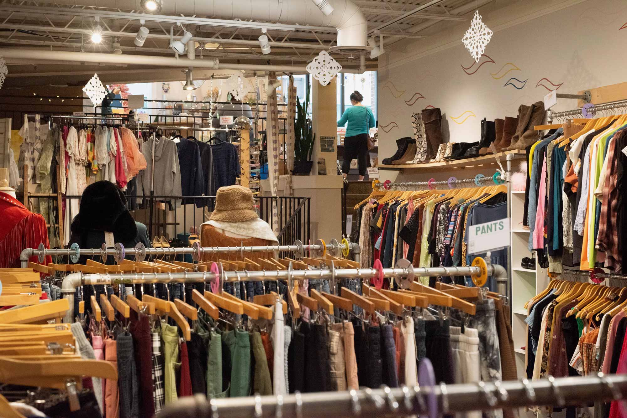 A view of the racks in the shop