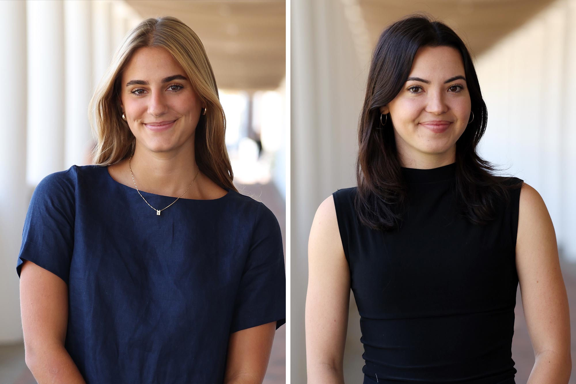 Portraits of co-chairs Riley McNeill, left, and Chelsea Huffman, right