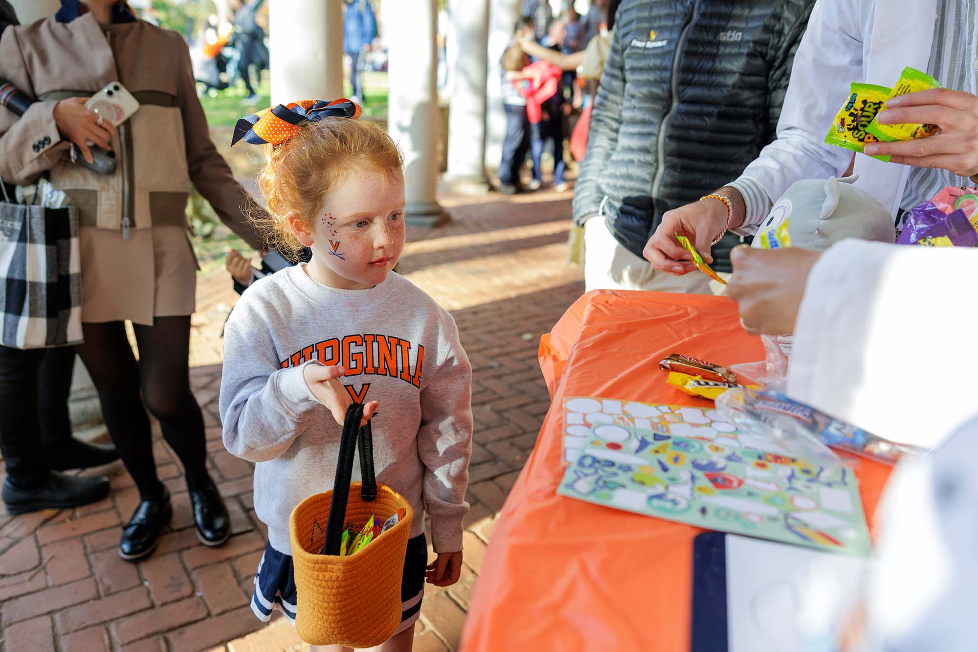 Margaret MacFarlane trick or treating as a UVA student