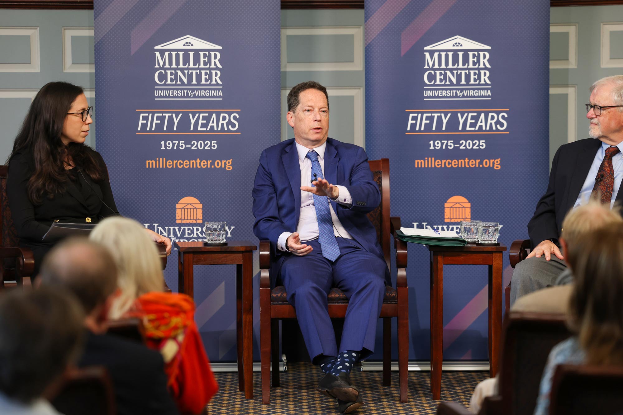 Aynne Kokas, C.K. Yen, Scott Kennedy, and Brantly Womack speaking at the Miller Center at UVA.