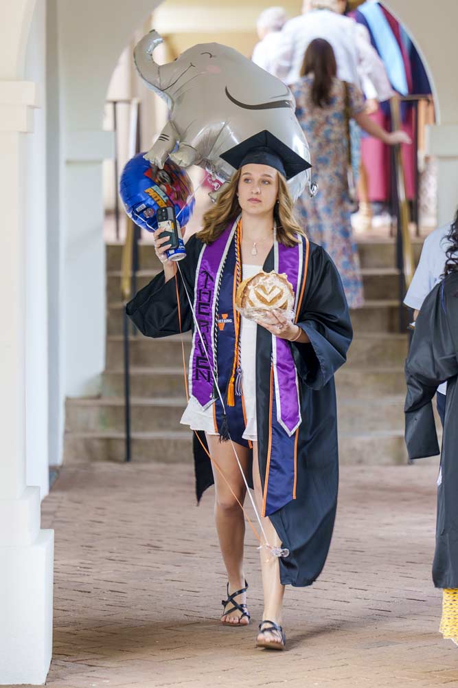 Brynn Earl walking on the Lawn at Final Exercises 2025