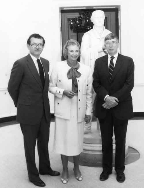 Sandra with Dean Richard Merrill and President Rob