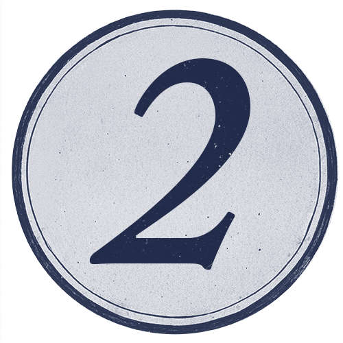 Circular icon displaying the number two.