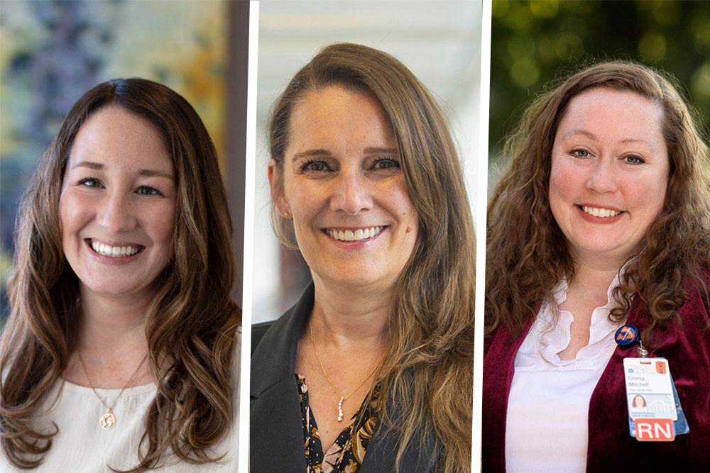 portraits of Windy Alonso, Kim Elgin and Emma Mitchell