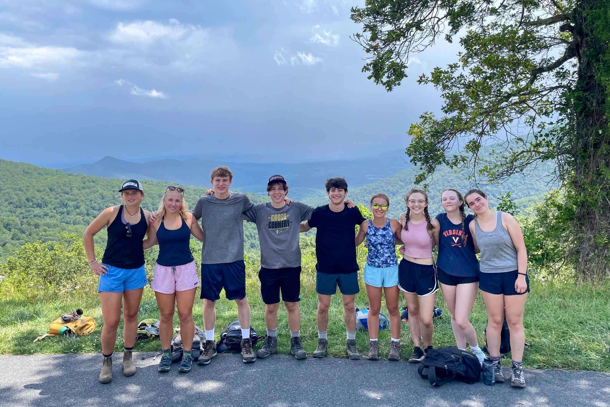 Portrait of Preston Brown, fifth from left, with a group of fellow outdoor enthusiasts.