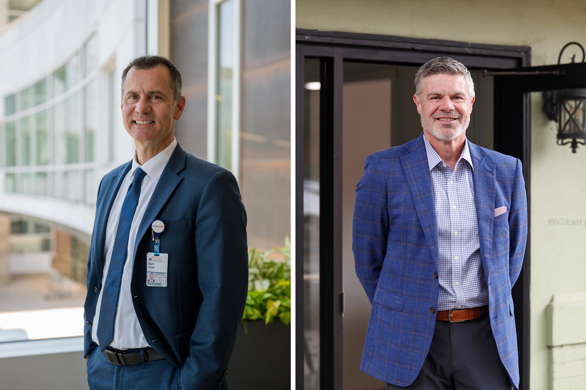 Left, portrait of Mark Esser, and right, portrait of Michael Lenox