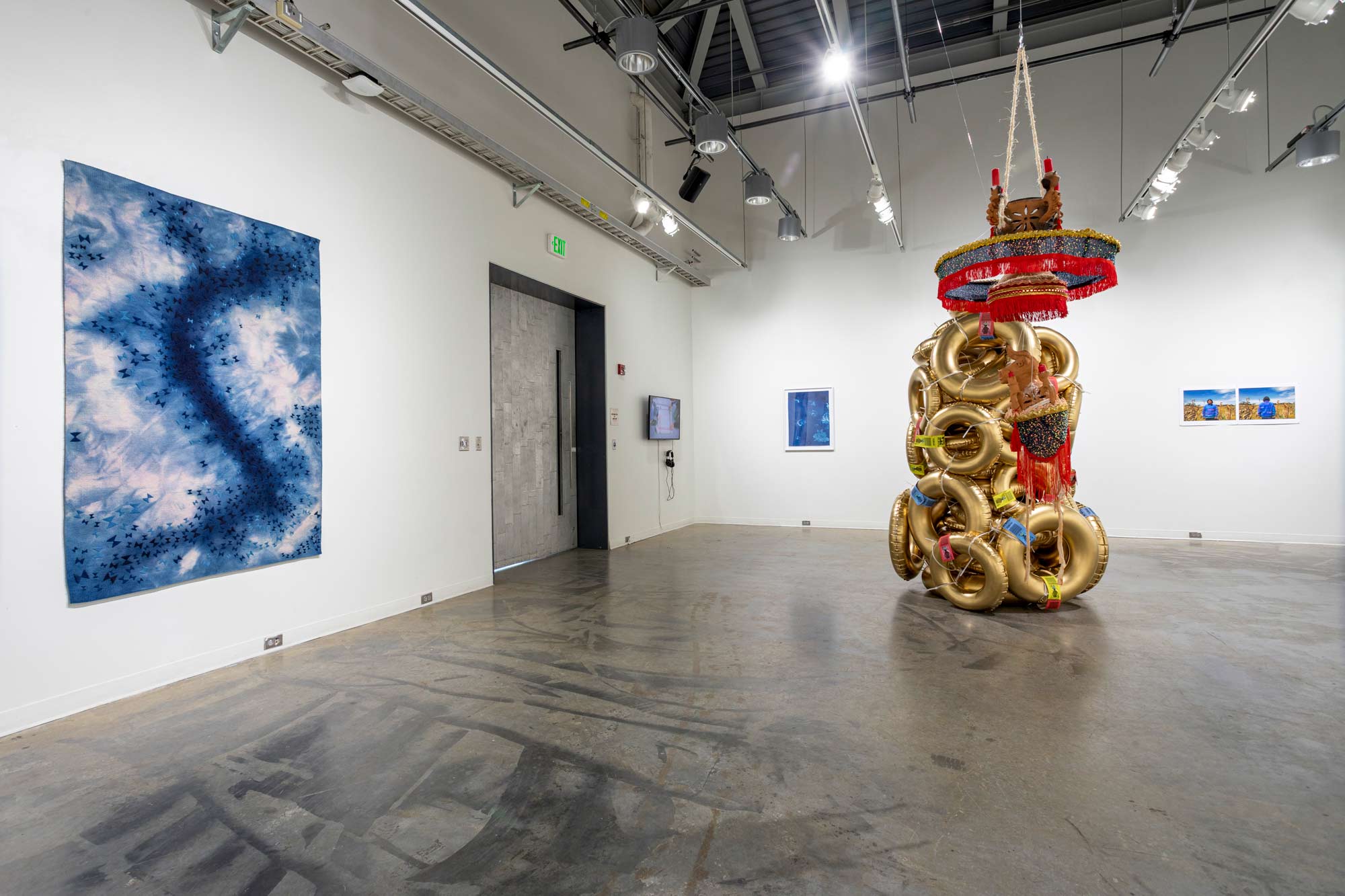 several artists’ works displayed as part of the exhibition “The Liquid Highway” at the UVA’s Ruffin Gallery