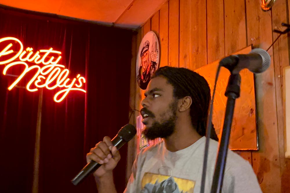 Andrew Spencer singing karaoke