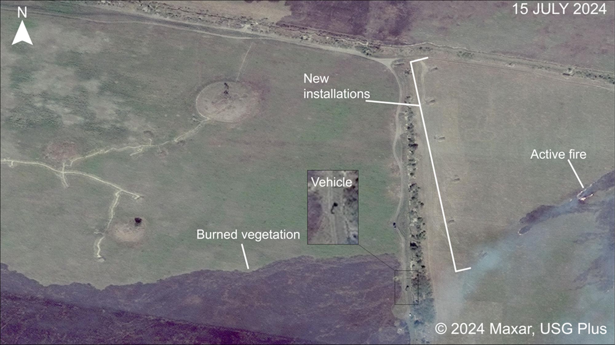 An overview satellite map of the affected area