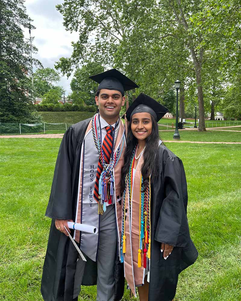 Group portrait of Dahal and Abdulali during last spring graduation day.