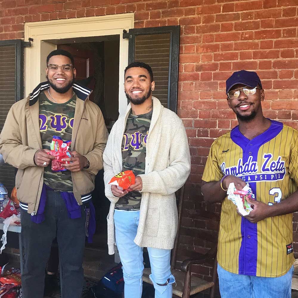 Braxton with James Banks and Marcus Cross at the 2016 Trick-or-Treating on the Lawn. 