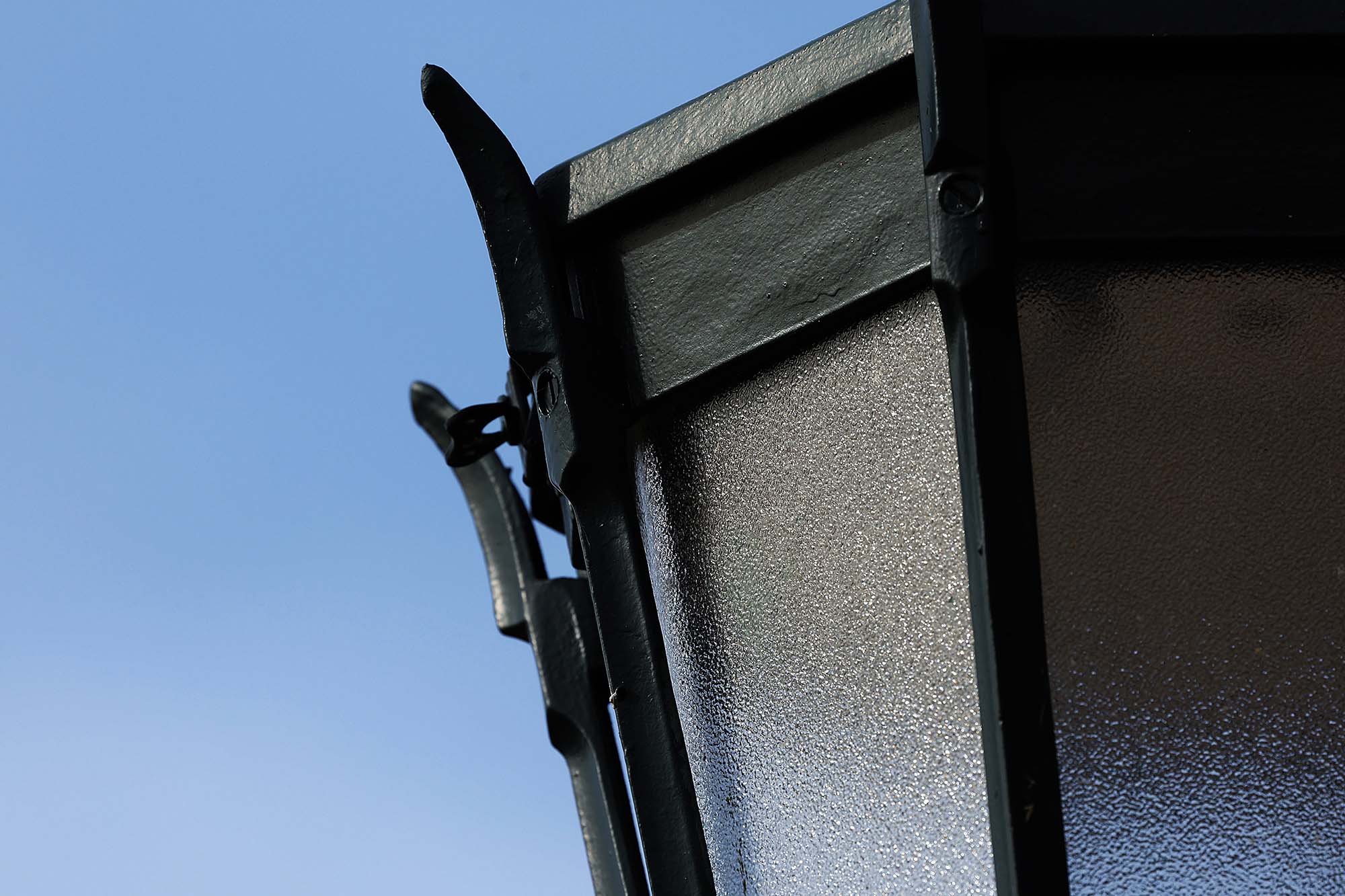 Close up of a standard path light fixture at UVA
