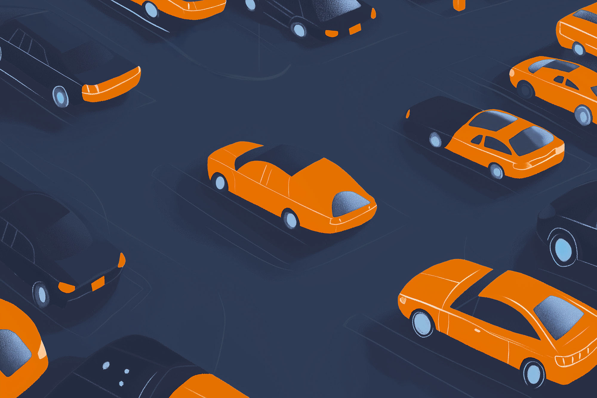 Illustration of a parking lot