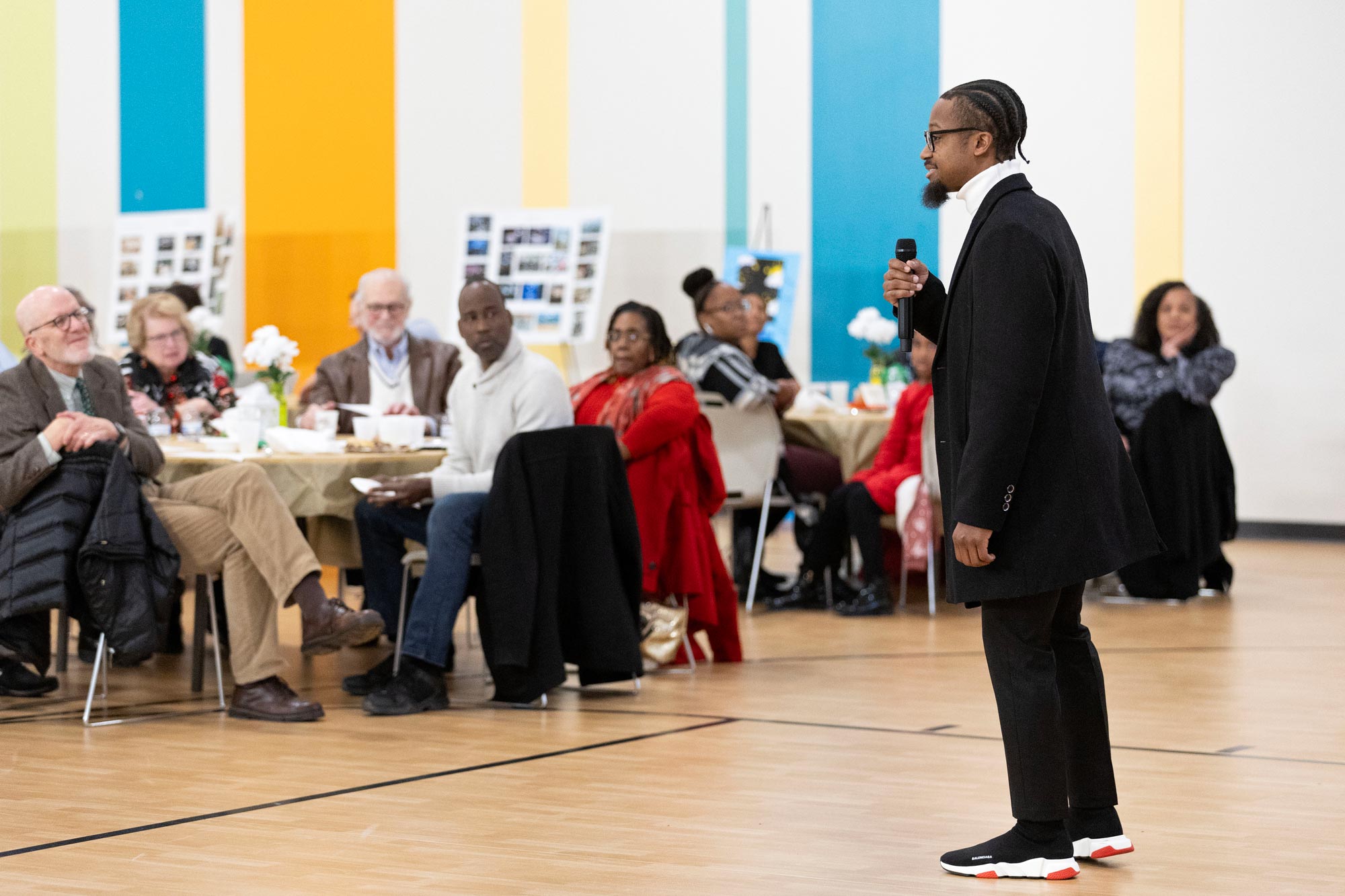 Perris Jones speaking to a crowd